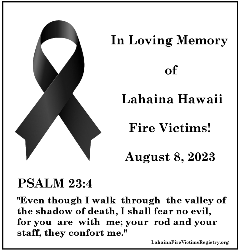 In Memory of Lahina Fire Victims